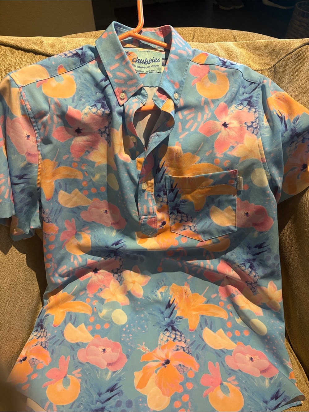 Chubbies Blue Tropical Floral Button-Down Shirt